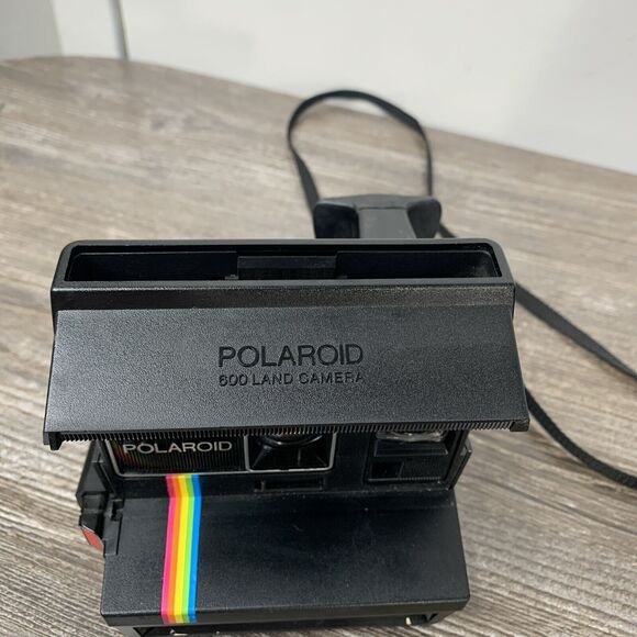 Vintage Polaroid One Step 600 Flash Camera Rainbow Stripe Untested - Picture 2 of 13